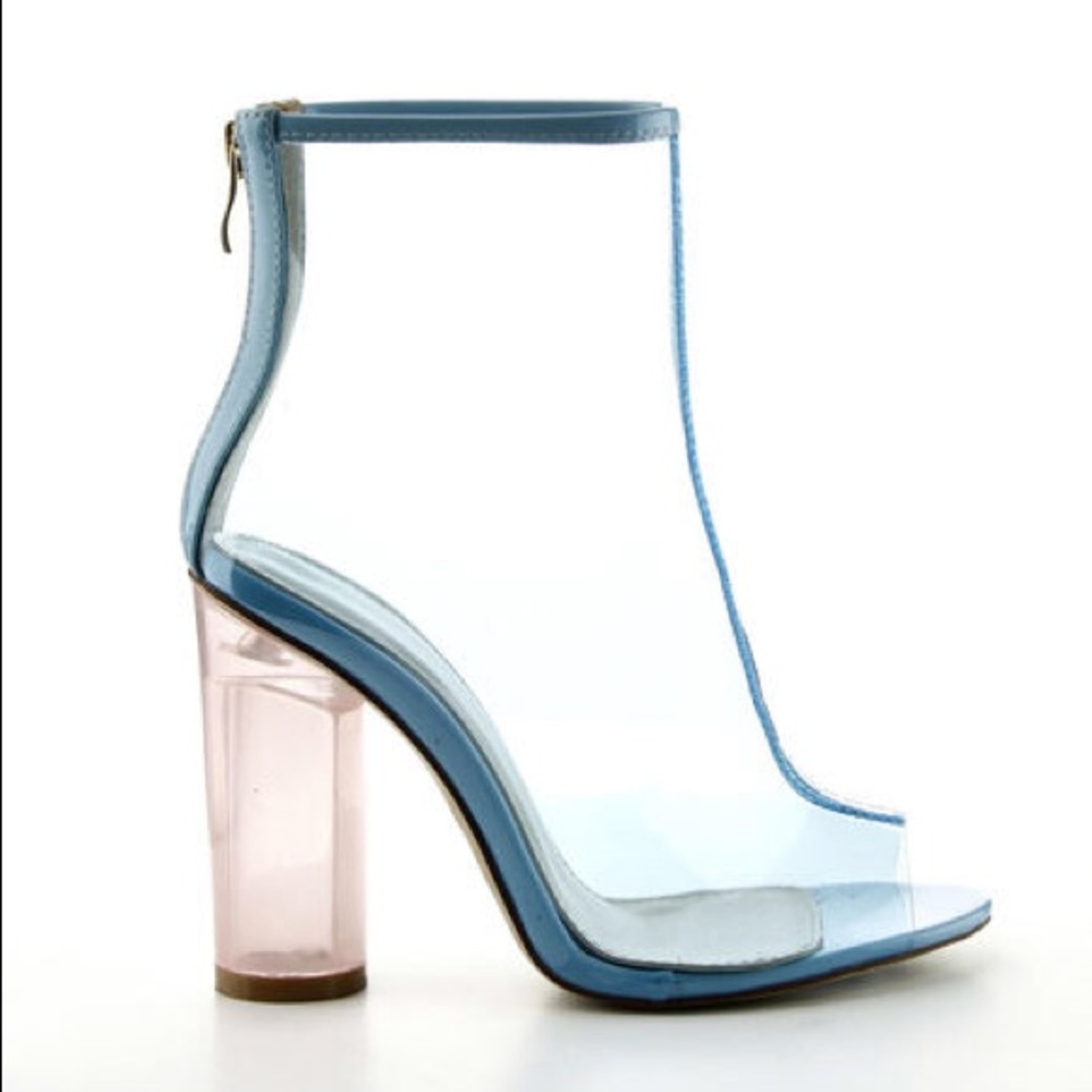 Clear/Blue Heels